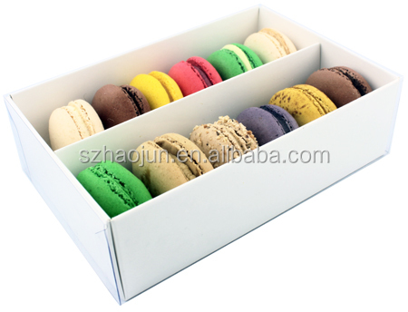 12 pcs macarons PVC windows packaging box with blister tray