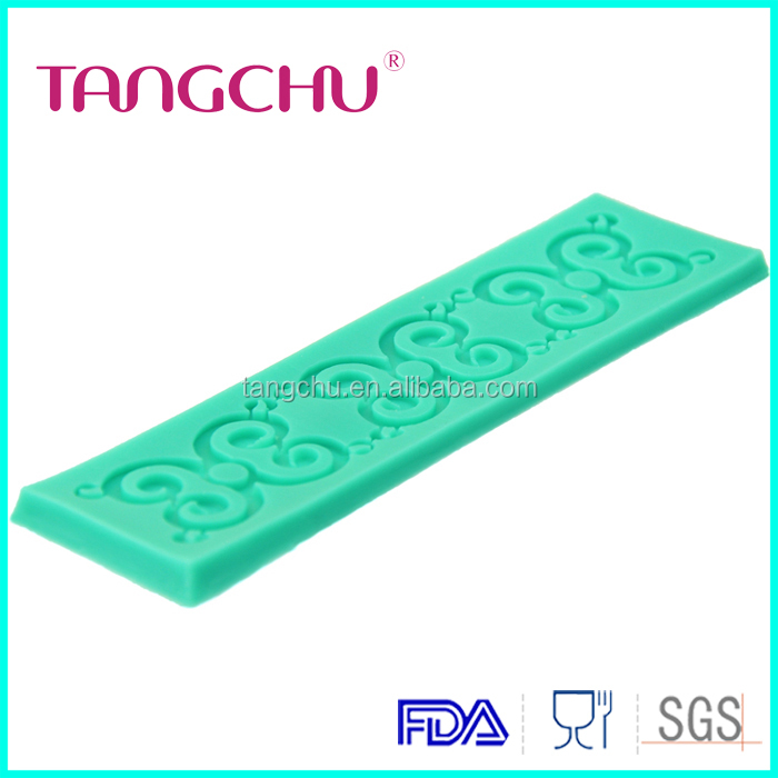 Rectangular lace flower fondant mould cake tools silicone molds cake decoration