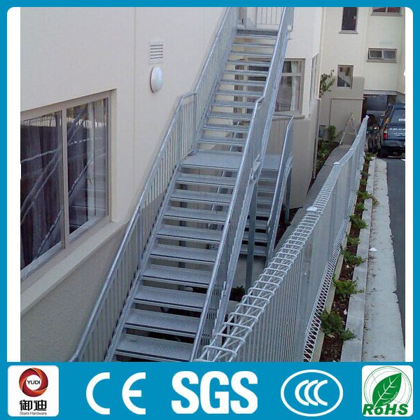 Outdoor Prefabricated Fire Escape Hot Dipped Galvanized Steel Stairs