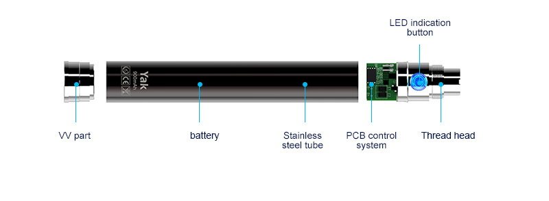 High quality Bianis Yak variable voltage battery best ego vv battery