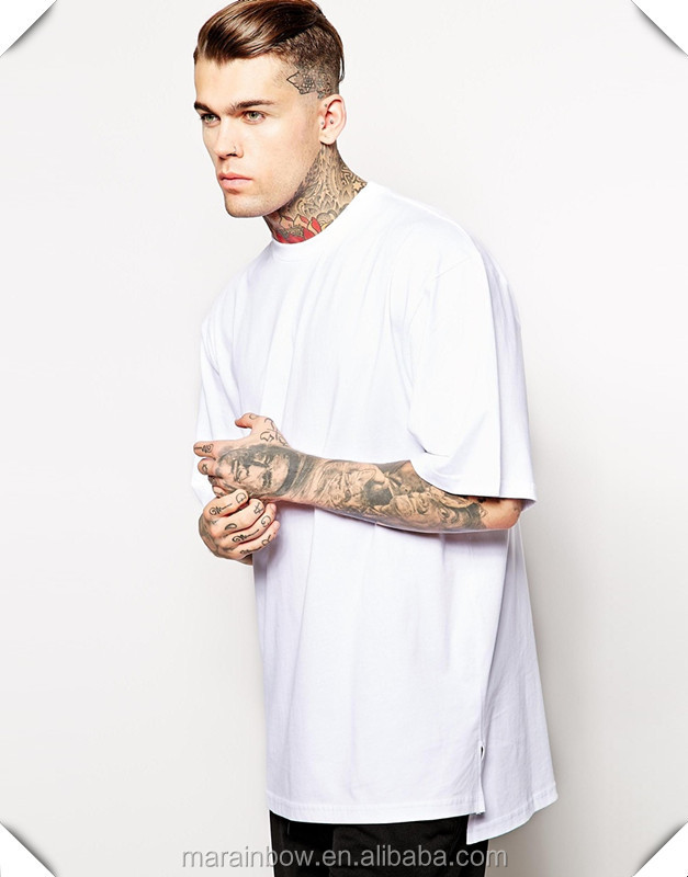 plain white longline t shirt
