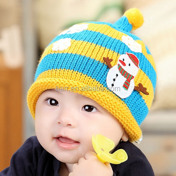 中国製ストライプ ウール暖かい赤ちゃん子供帽子仕入れ・メーカー・工場