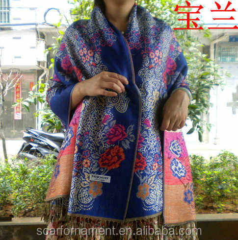 カシューナッツの花ジャカード2014年新しい女性のスカーフの180*70cmビスコースパシュミナショール問屋・仕入れ・卸・卸売り