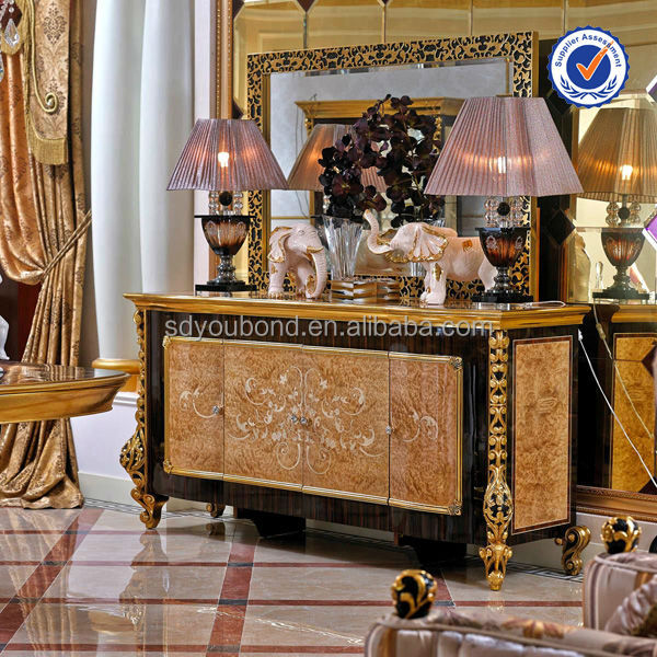 0061 italia nuevo diseño de muebles de lujo de oro antiguo comedor ... Bufets comedor