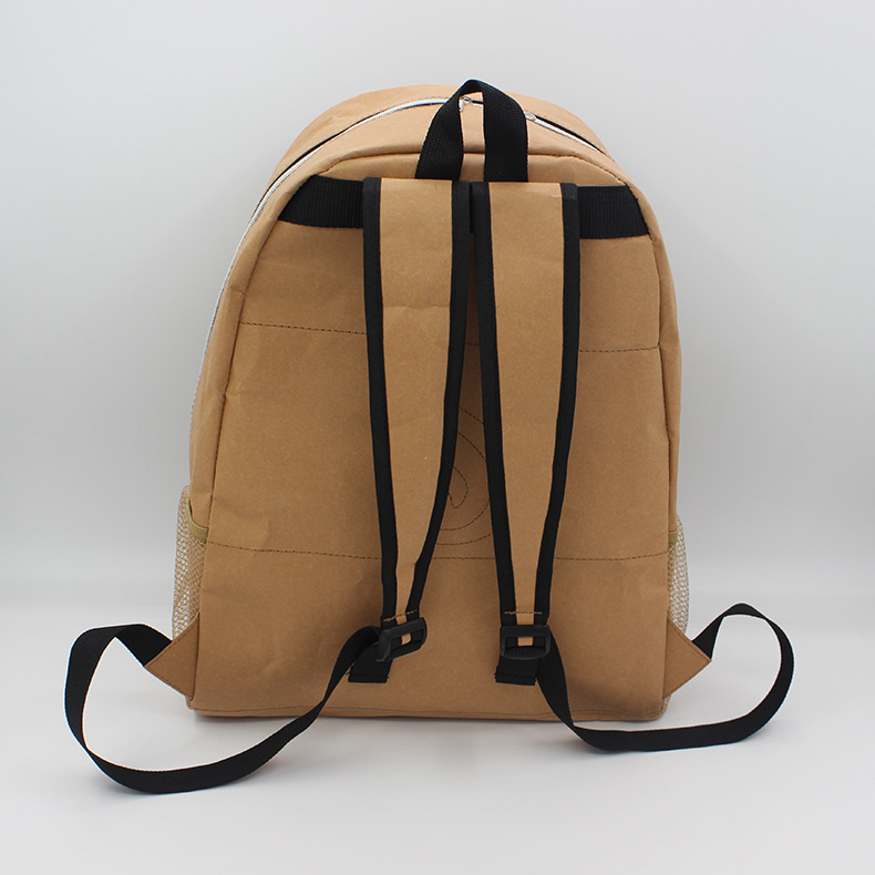 Lightweight Backpack Customize Recyclable Leisure Style Washable Kraft