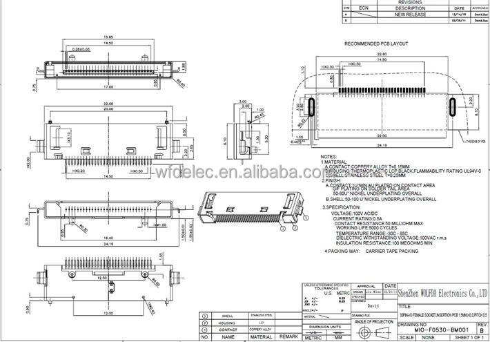 30ピン3.0h0.5ピッチディップタイプでシンクusbメスコネクタpcb1.5mm郵便による仕入れ・メーカー・工場