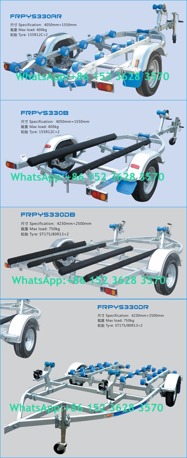 Galvanized Rubber Hydraulic Boat Trailer With Rollers Boat Trailer