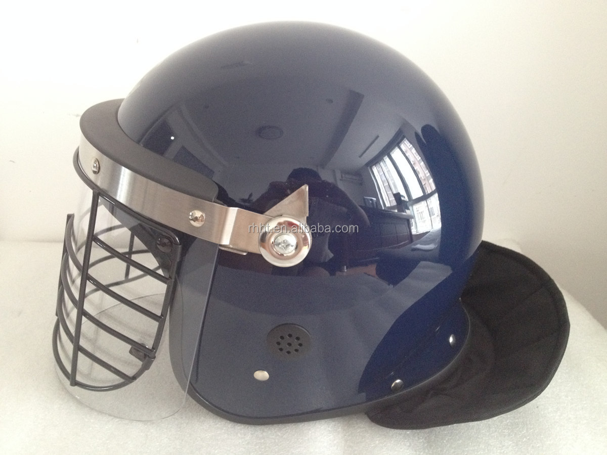 高品質韓国スタイル抗- 暴動警察ヘルメットバイザー付きとネックプロテクター、 警察安全ヘルメット、 の暴動鎮圧用ヘルメット問屋・仕入れ・卸・卸売り