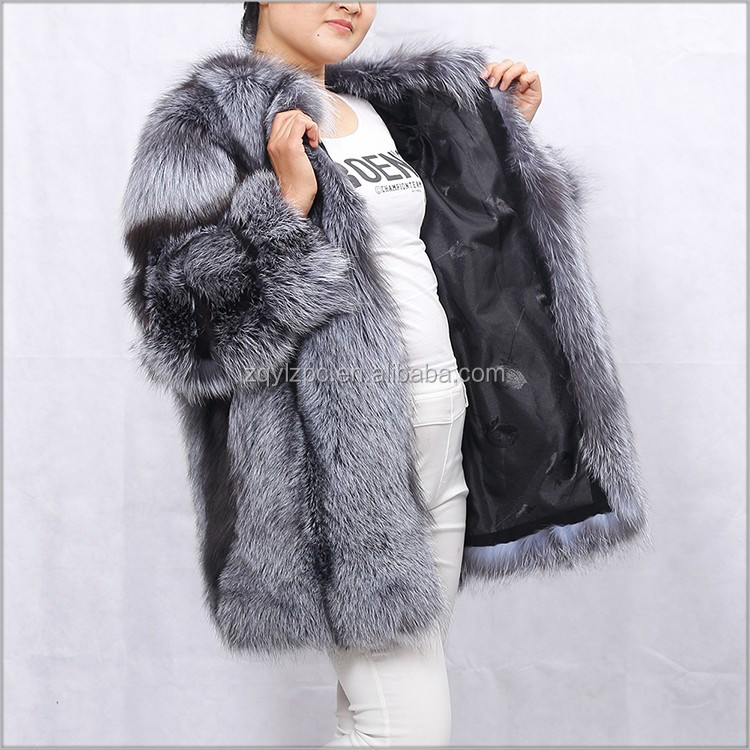 シルバーフォックス 毛皮コート 中国のOEMサービスで高品質の