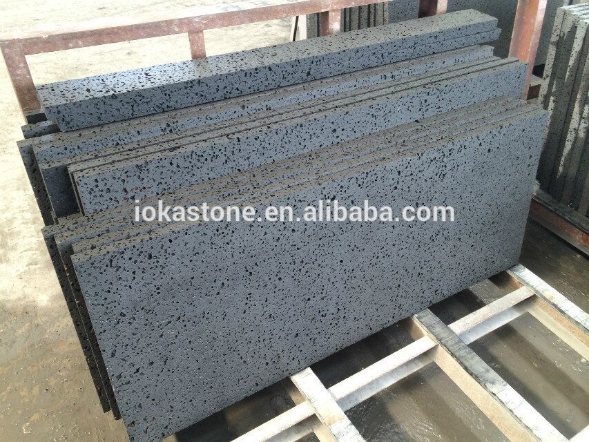best price black lava stone volcanic slabs for sale