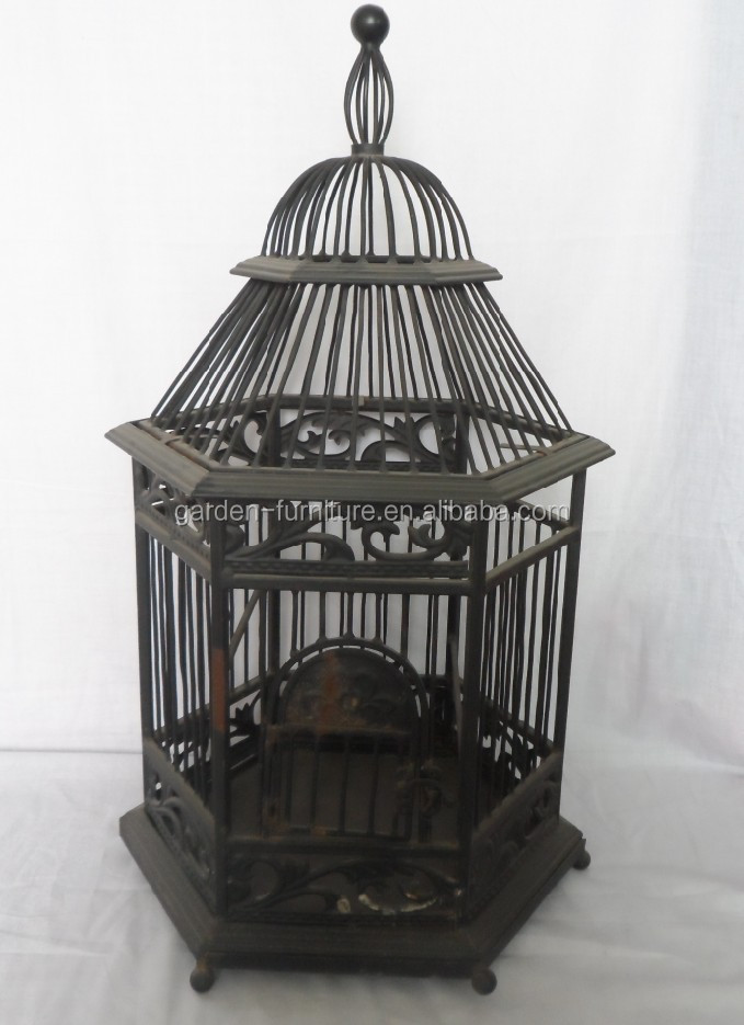 Handicraft Vintage Hanging With Stand Parakeet Birdage Decorative Metal