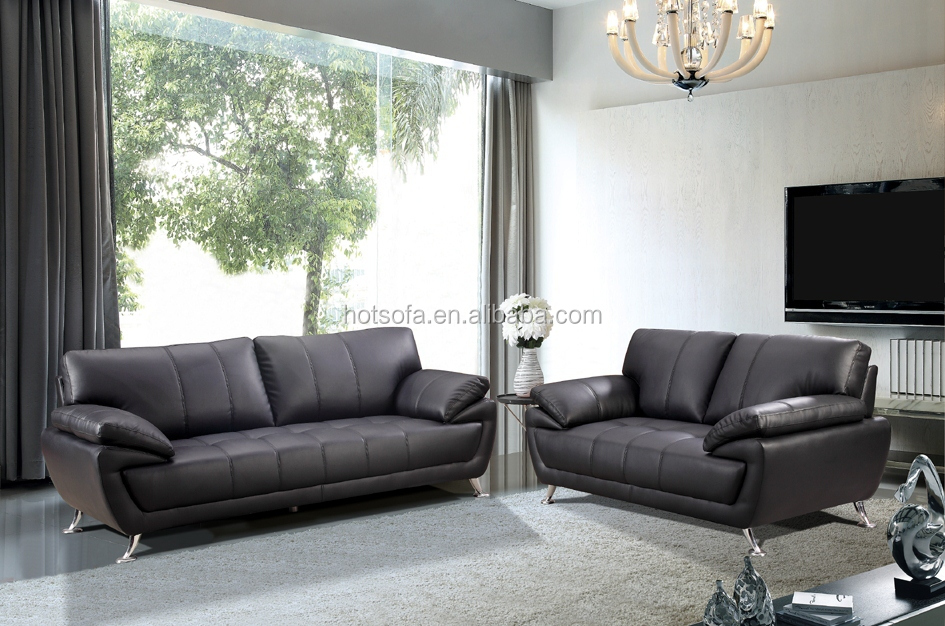 Drawing Room Simple Designs Bonded Leather 2 Seater Sofa Sat H339 Black