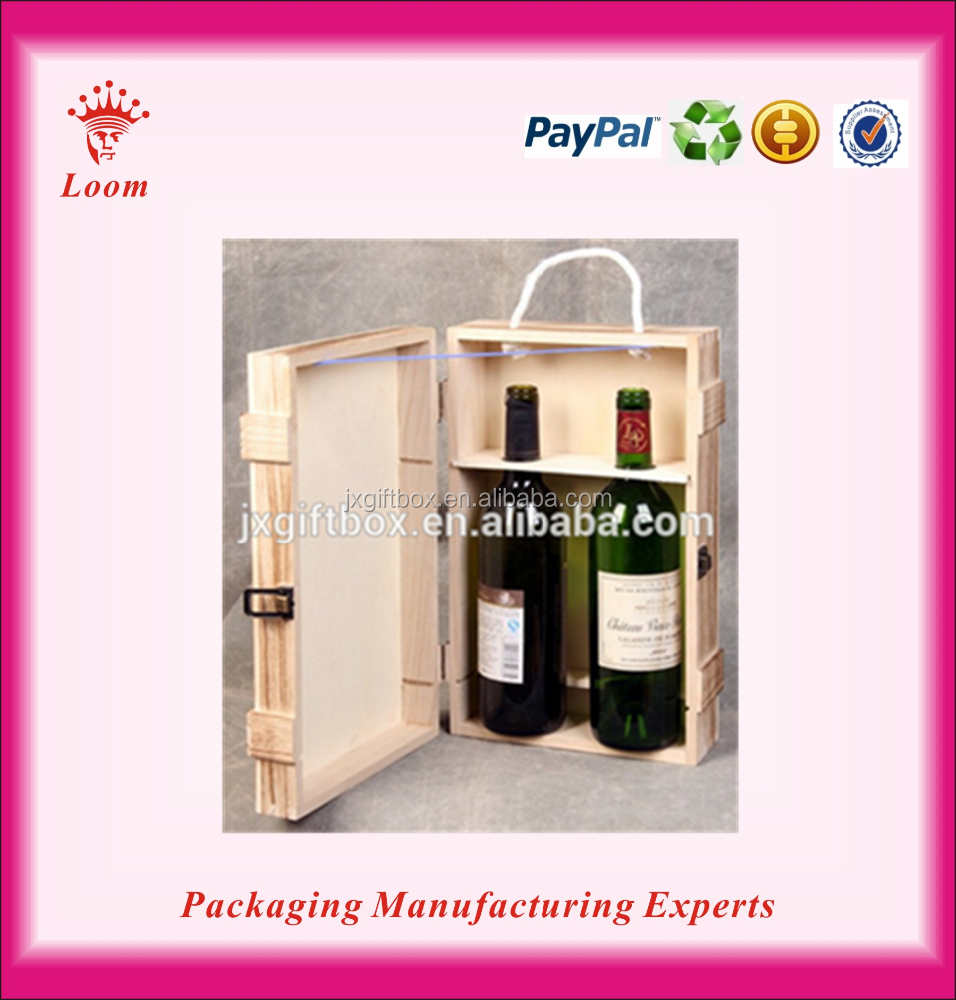 new design wine glass gift box wooden wine crate