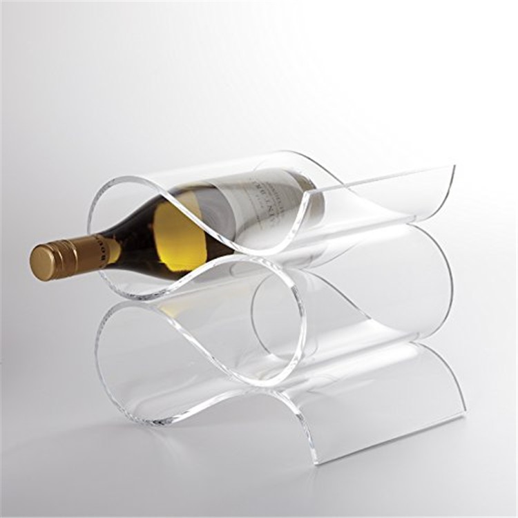 Bottle Acrylic Wave Wine Rack Clear Custom Acrylic Wine Bottle Holder