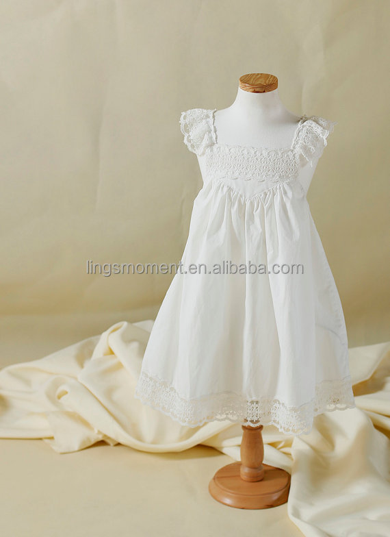 象牙ling's/off白のレースの綿の手作りbohemiumフレンチバニラフラワーガールのドレス- 子供十代の子供幼児の女の子のための問屋・仕入れ・卸・卸売り