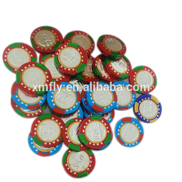 Bulk Chocolate Chips Choco Coin Candy With Casinos Chips Design,China