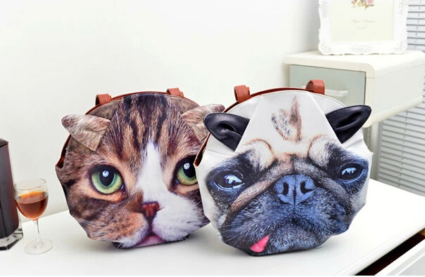 pu付きショルダーバッグ3d猫のイメージは、 ショッピングトートバッグ問屋・仕入れ・卸・卸売り