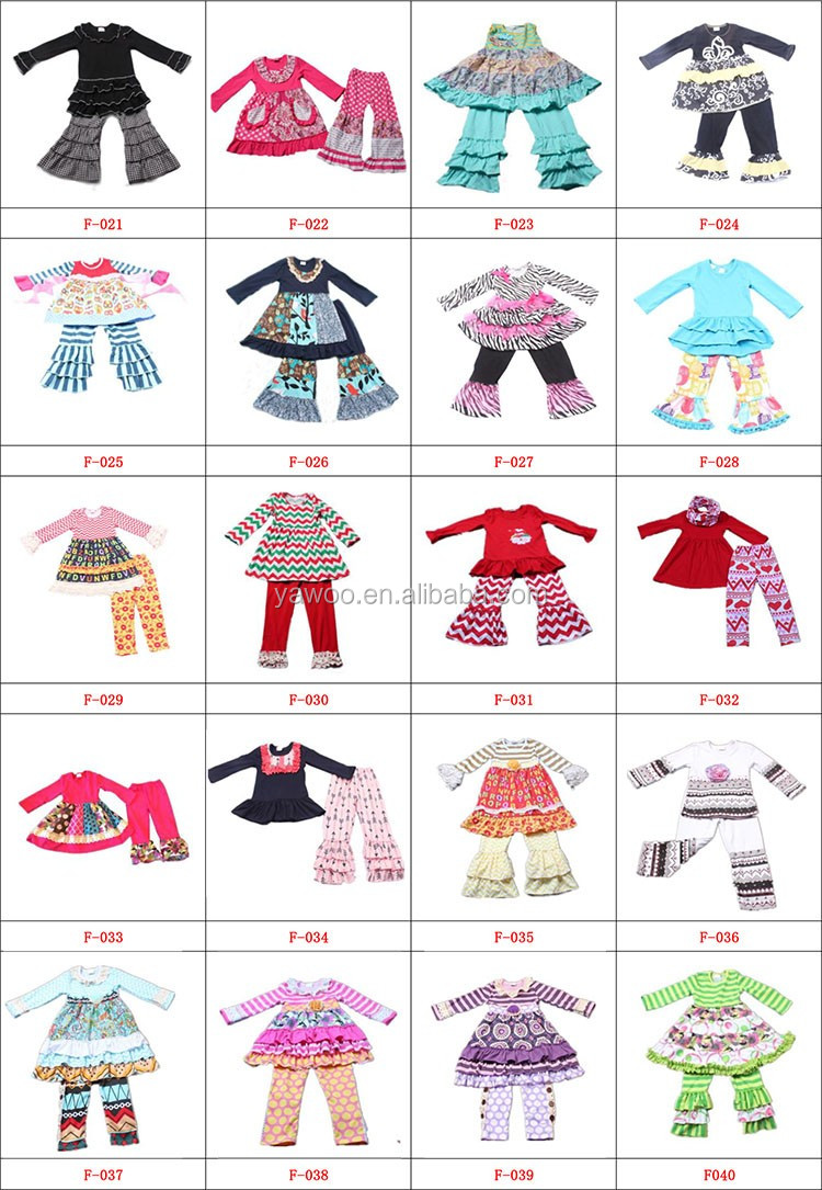 2016 smockedドレスとフリルパンツセット子供ファッション服赤ちゃん服卸売ベビー服インド仕入れ・メーカー・工場