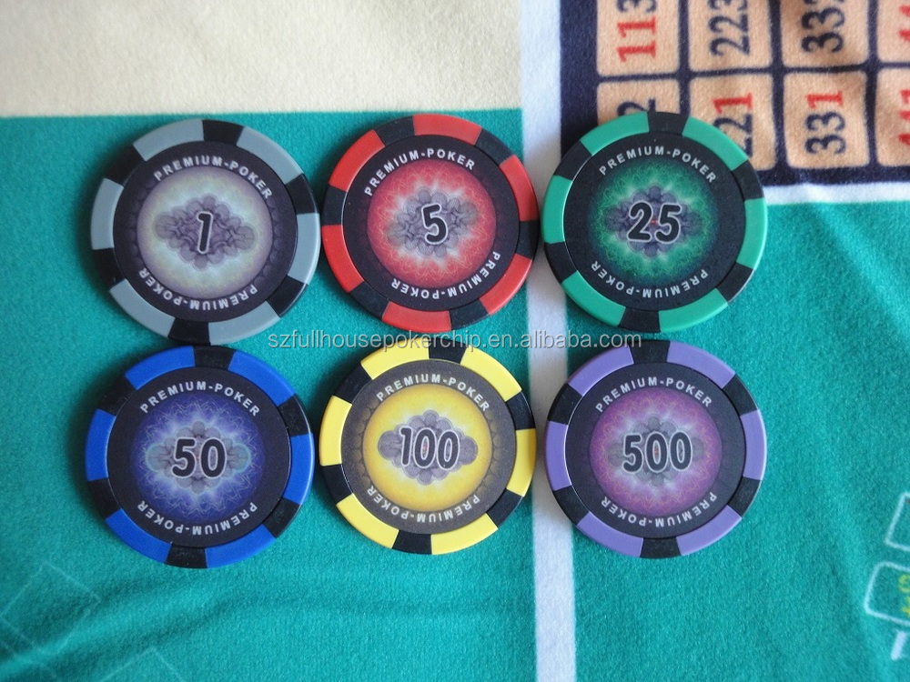 Poker chips with denominations t-slot framing nuts