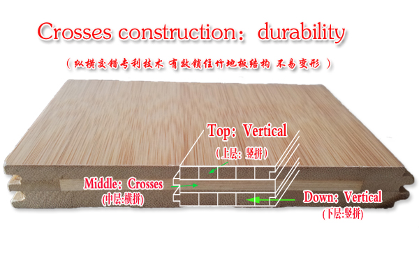 Natural Bamboo Type Horizontal Click System High Gloss Bamboo Flooring