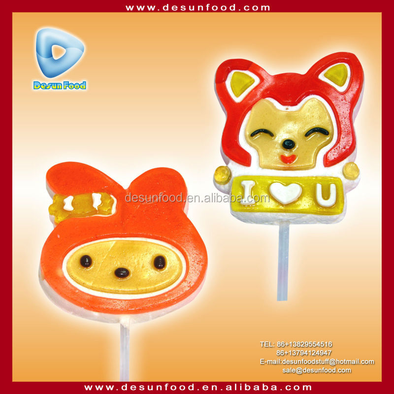Double taste Jelly candy coated marshmallow lollipop