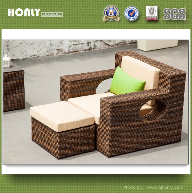 High market furniture half round plastic rattan sofa outdoor sofa set