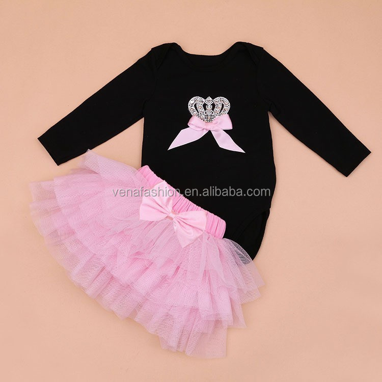 クラウンピンクロンパーススカート卸売女の赤ちゃん服セット仕入れ・メーカー・工場
