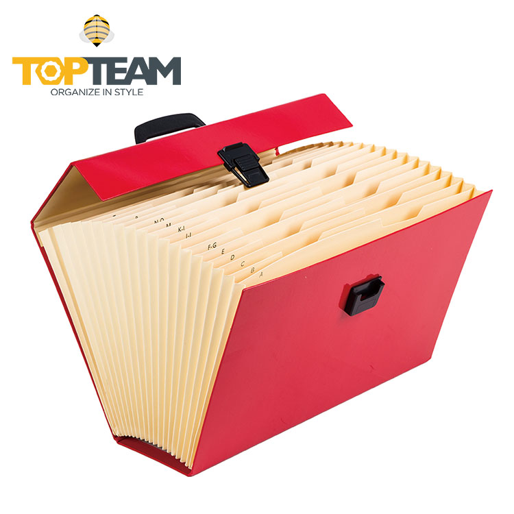 Cardboard A4 19 Pocket Expanding File Folder With Handle For Wurope