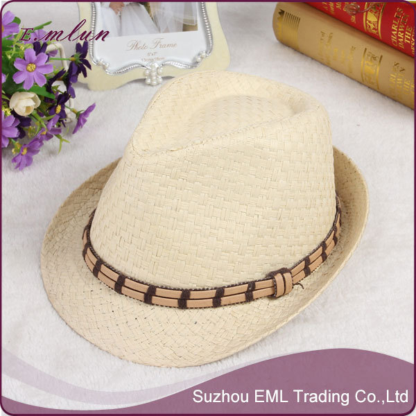 新しい夏のファッション太陽わら帽子ジョーカー紙熱い販売のジャズフェドーラ帽子工場仕入れ・メーカー・工場