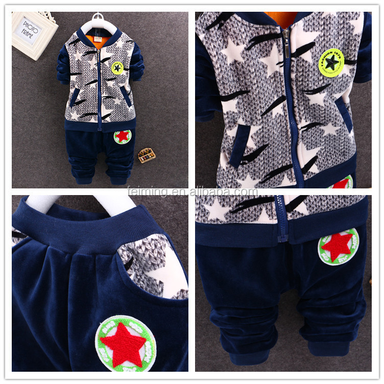 バルク卸売子供服赤ちゃんの衣服の設計とスターパンツコート子供の摩耗冬安い新生児の衣類のセット仕入れ・メーカー・工場