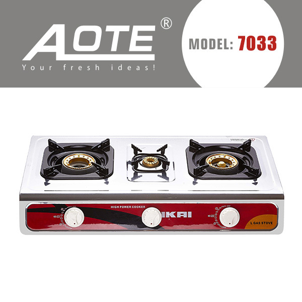 Gas Stove Manufacturers China 3 Burner Stainless Steel Nikai Model Gas