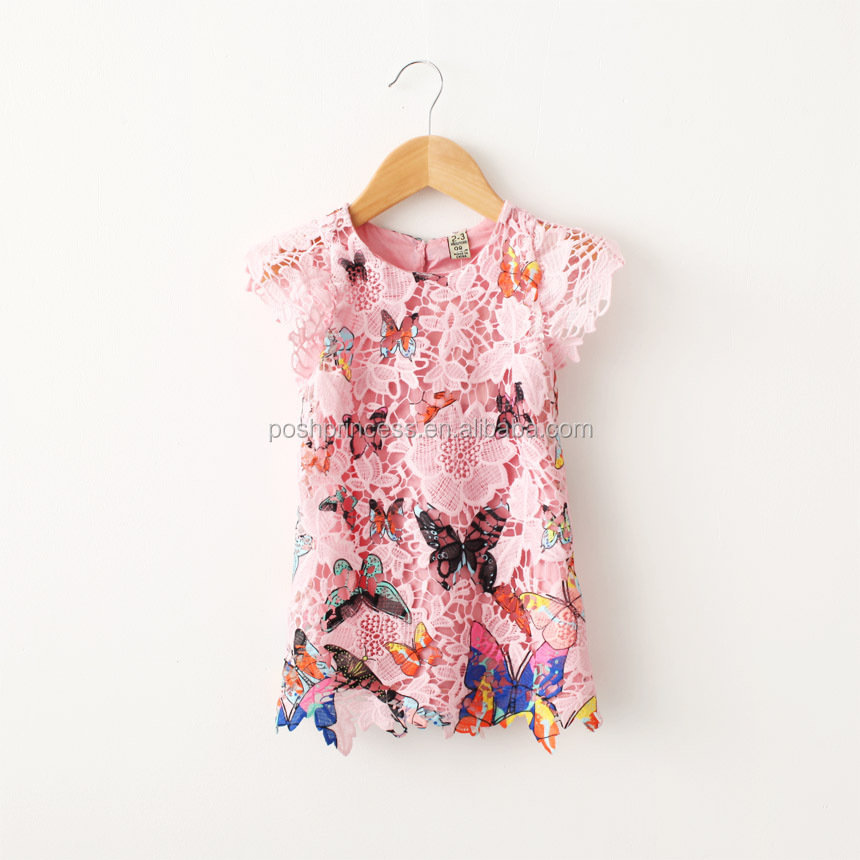 夏の綿の2015子供蝶のドレス仕入れ・メーカー・工場