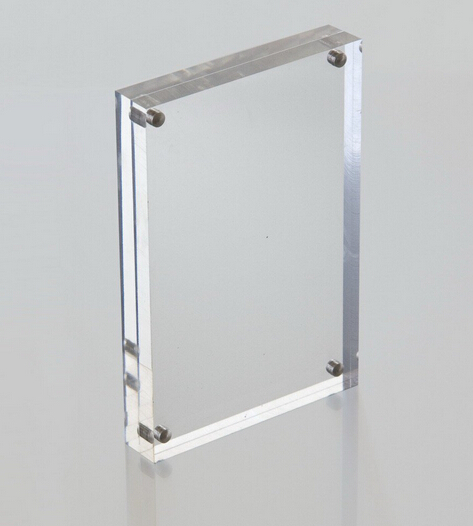 High quality clear square 4 sided acrylic magnetic photo frame wholesales