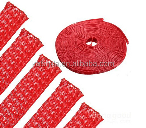 12ミリメートル赤編みペット拡張スリーブを被覆オートワイヤケーブルグランド仕入れ・メーカー・工場
