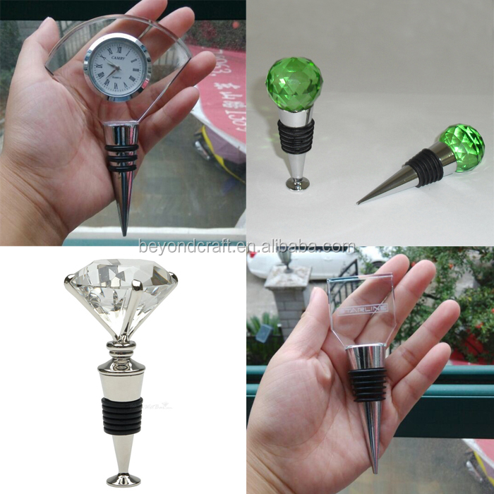 Heart-shaped crystal red wine stopper for wedding decoration