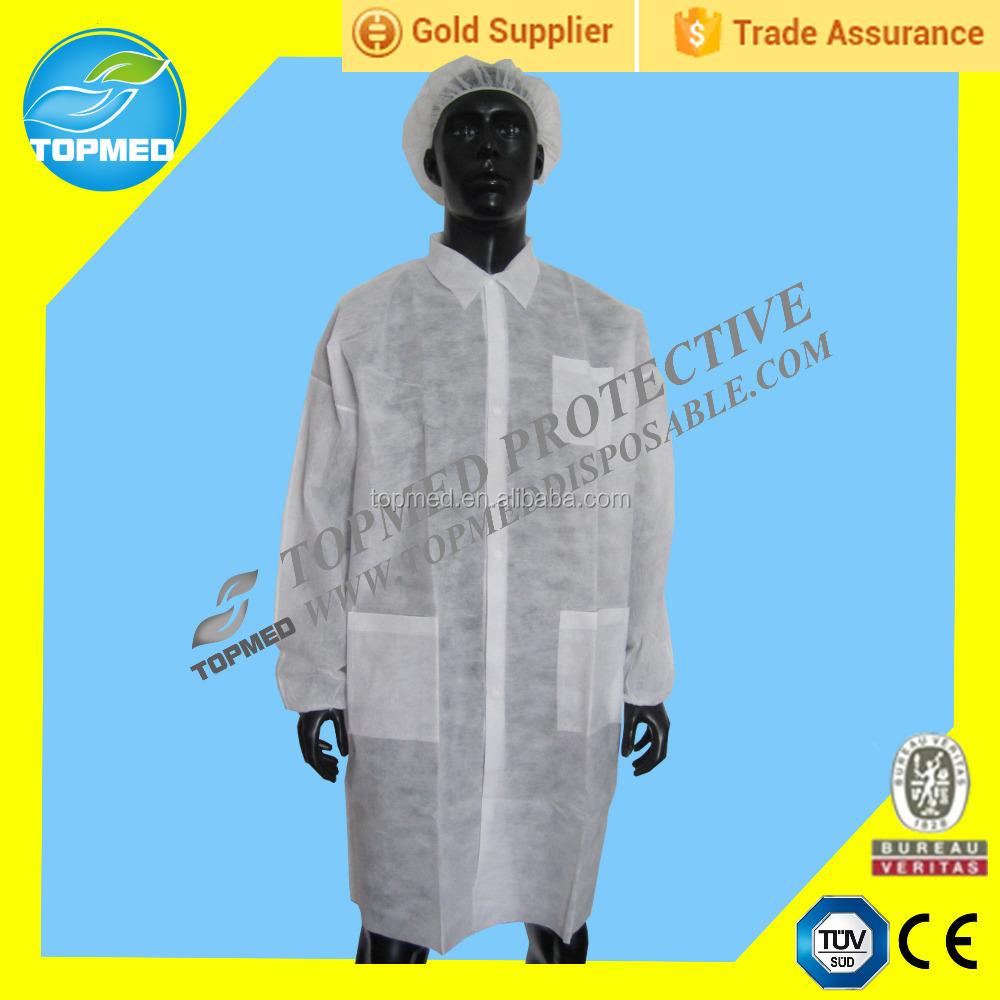 Coats,coats高士 lab coats with pockets, nonwoven white lab coats with elastic
