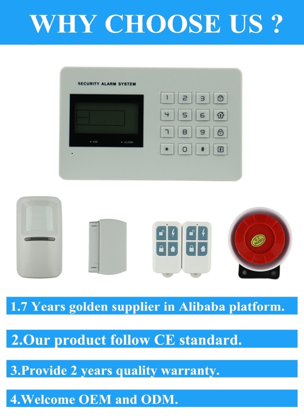 EB-832 GSM&PSTN Voice Wireless Home Alarm System with English voice prompt 