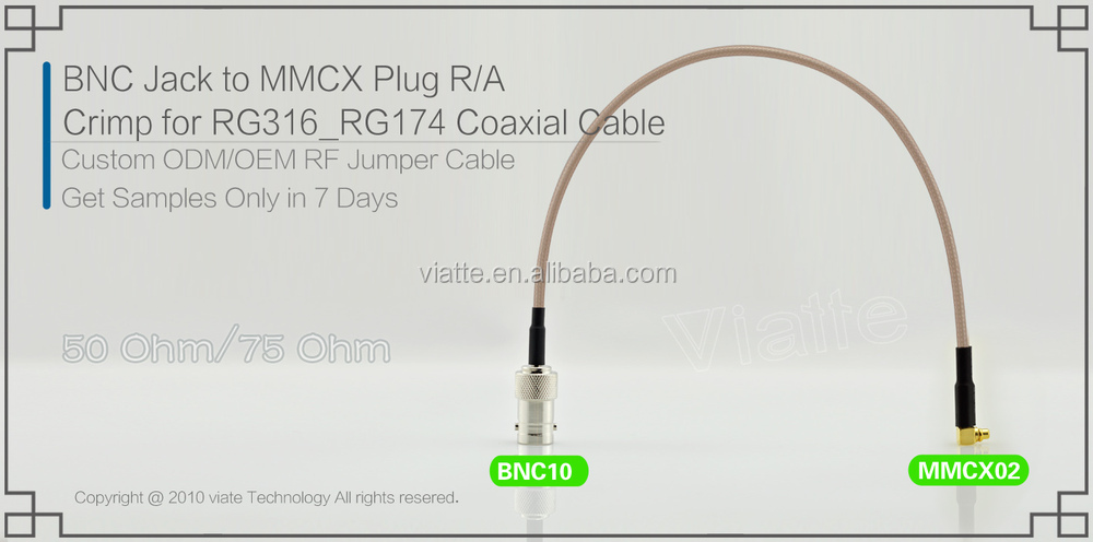 Bncジャック/mmcxメスプラグ/maler/rg316_rg174に圧着力を同軸ケーブルのコネクタのための仕入れ・メーカー・工場