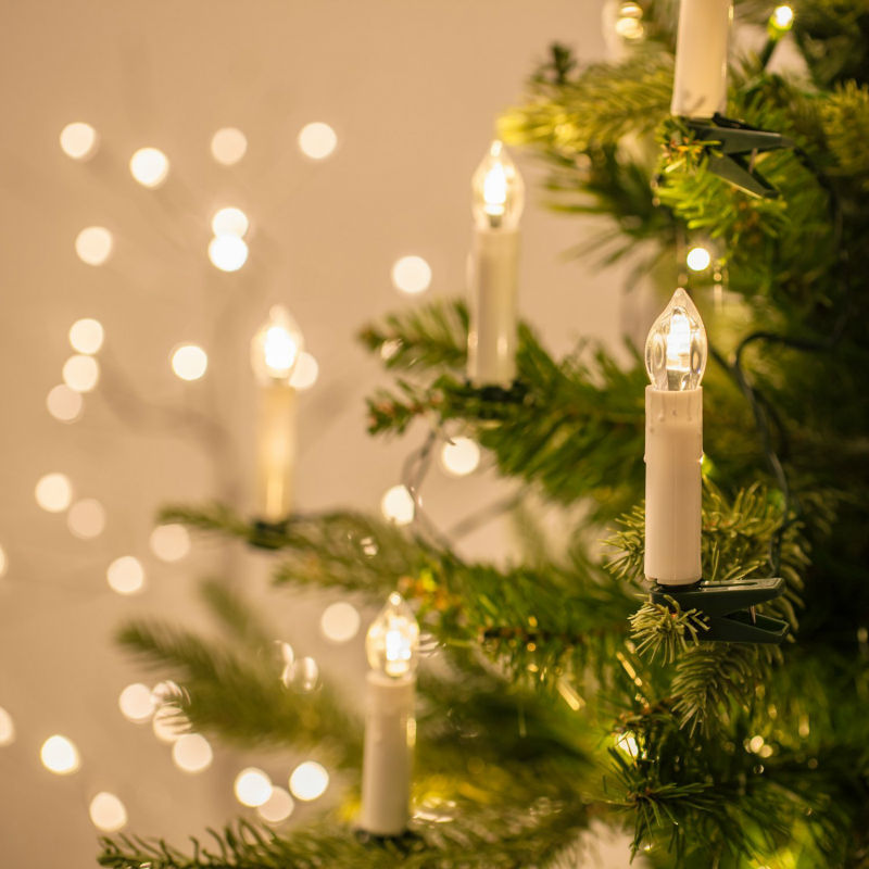 Christmas Tree LED Wax Dripping Taper Candles With Removable Clip And Remote Control Christmas Tree LED Wax Dripping Taper Candles With Removable Clip And Remote Control