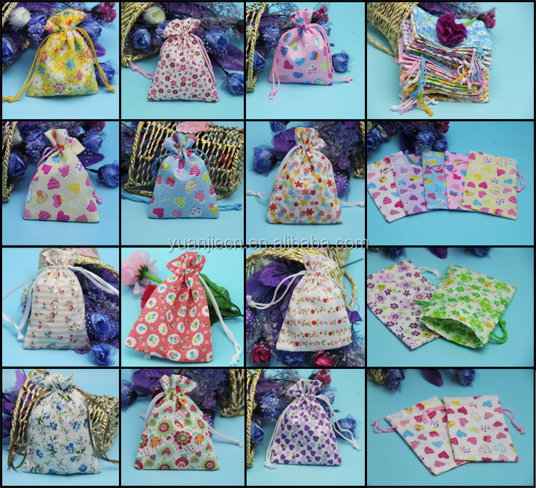 various stylish eco-friendly custom printed cotton bags drawstring cotton fabric pouch for jewelry