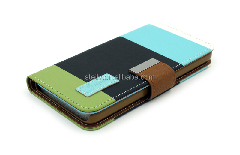 Iphoneケースのための最高品質6コントラストカラースタイルpu財布革ケースi phone用カードスロットを持つ6,6レザーケースi phone用問屋・仕入れ・卸・卸売り