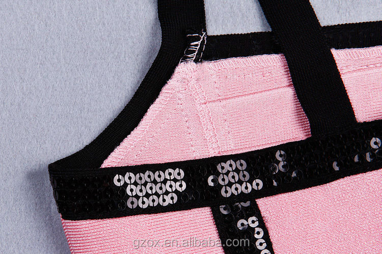 最新の2014年セクシーなスパンコールのドレスのセレブbodyconツーピースのイブニングドレス卸売問屋・仕入れ・卸・卸売り