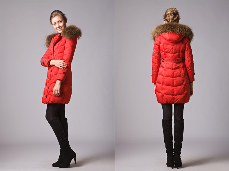 新しいスタイルの毛皮の襟の長い2014年スタイルダウンコート問屋・仕入れ・卸・卸売り