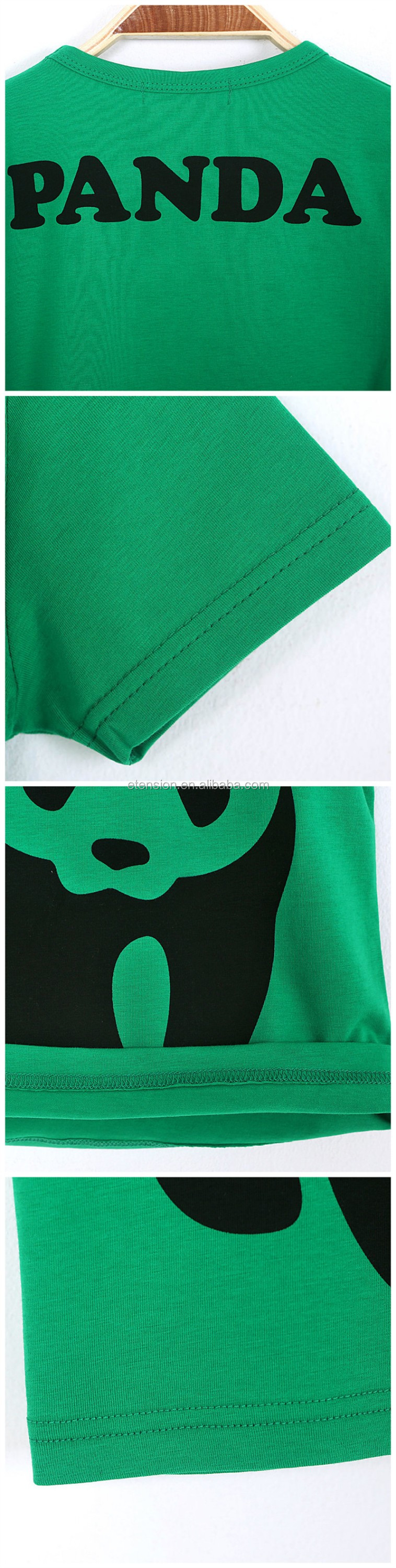 ファッション男の子スリムフィット快適さグリーンパンダプリントtシャツ仕入れ・メーカー・工場