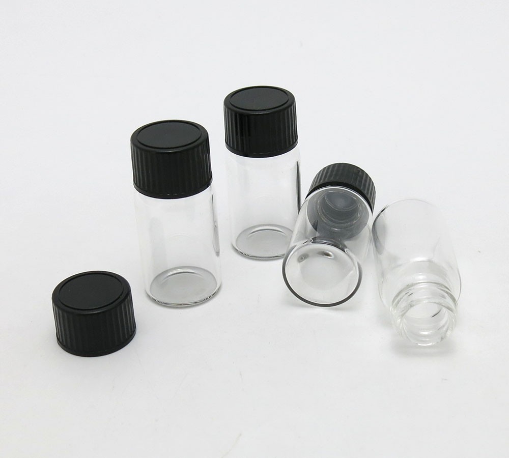 Flat Bottom 10ml Tubular Glass Vials With Black Screw Top Buy 10ml