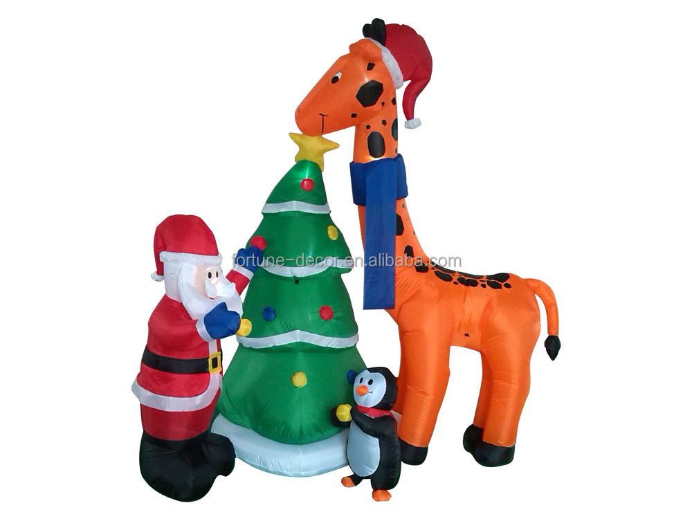 Inflatable Christmas Santa Claus Giraffe Christmas Tree Penguin