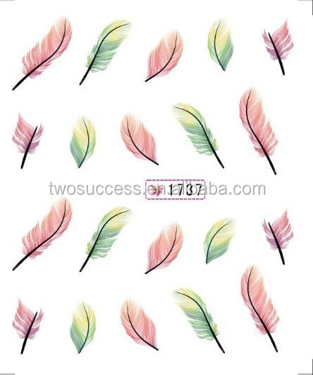 Nail Sticker Feather Watermark UV Gel Nail Polish Sticker Korea Designed Nail Art Decal Sticker (4)