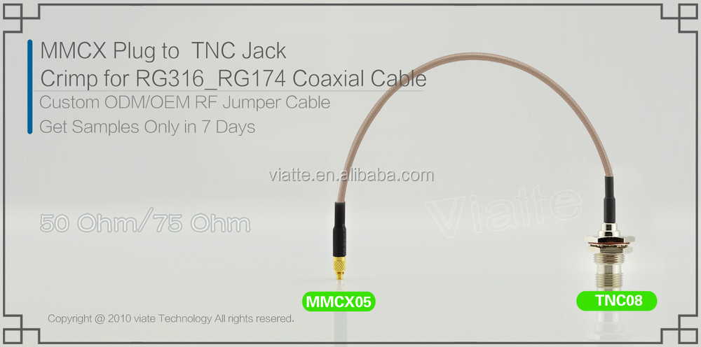 Mmcxプラグ/tncオスrg6jack/rg316_rg174メス圧着同軸ケーブルのコネクタのための仕入れ・メーカー・工場