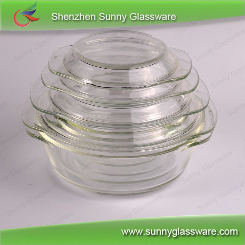High Borosilicate Heat Resistant Glass Oven Bowl with Lid c