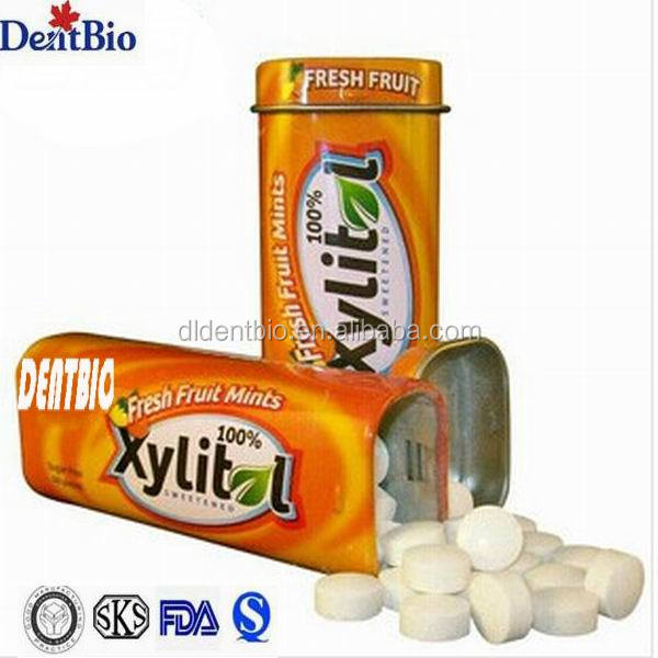 xylitol Cinnamon mints candy packaged in tin can in steel bottle,China